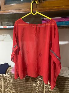 Red Embellished Top