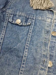 Denim Jacket with Fur Trim