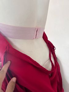 High low rich red dress