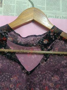 Floral Mesh Top