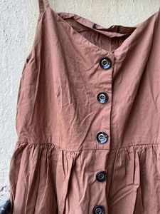 New Brown Button-Down Sundress