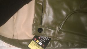 Olive Green Faux Leather Pants