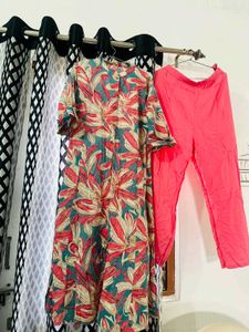 Blue Pink Kurti And Plazo