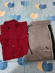 Cute Trouser With Maroon Shirt Combo