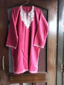Woolen Pheran with Floral Embroidery