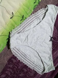 Gray Lace Trim Panties