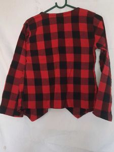 Red And Black Striped Overcoat