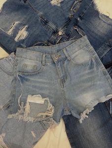 Ripped Denim Shorts