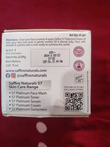 Saffire Naturals Platinum Cream