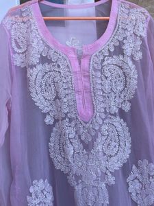 Pink Chikankari Kurti