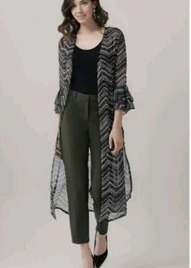 Floral print long shrug