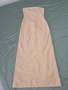 Faux Leather Strapless Dress