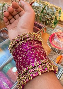 Green &amp; Gold Bangle Set Pair