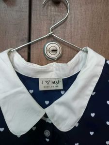 Blue Heart Print Sleevless Shirt