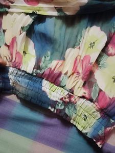 Floral Pleated Skirt