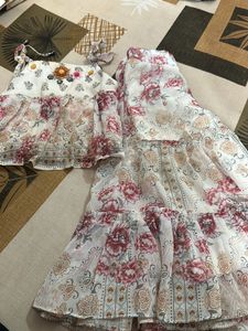 Party Wear Top With Plaza For Kids