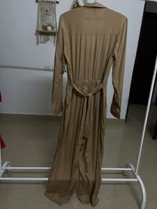 Tan Khaki High Waist  Linen jumpsuit