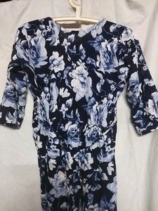 Alia Cut Navy Blue Straight Kurti