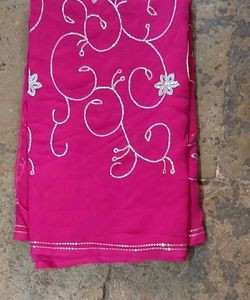 Pink Embroidered Saree