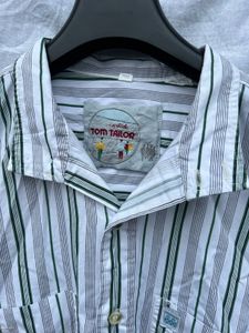 Shirt White and green strips