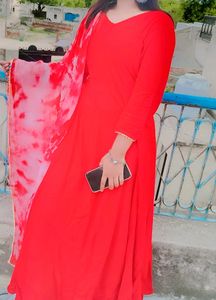 cherry red Anarkali suit❤️