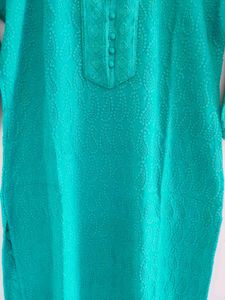 Sea Green Chikan Embroidery Kurta