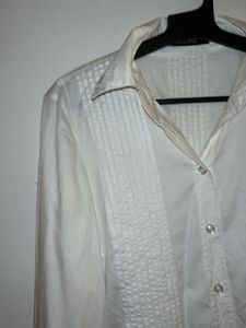White Pleated Shirt