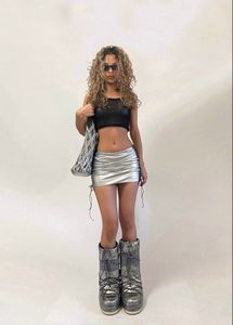 💿✮˚.⋆y2k silver mini skirt 💿✮˚.⋆