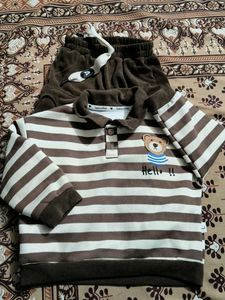 Cute Brown Striped Baby Outfit