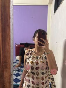 Elephant Print Sleeveless Dress