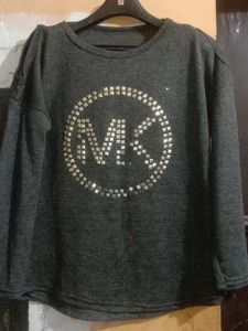 Women Grey Top Full Sleeves .