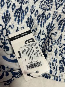 Blue &amp; White Smocked Top