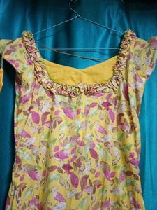 Floral Print Yellow Sundress