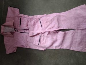 Pink Colour Cotton Shirt Bottem Paijama
