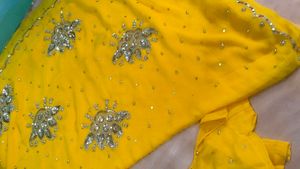 Chiffon Bright Yellow ✨Saree Blouse