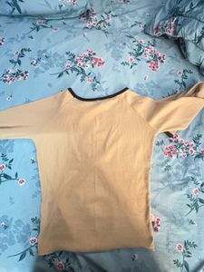 Cute Beige Long Sleeve Top