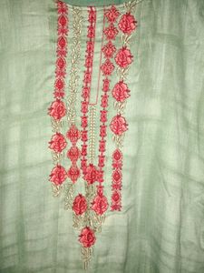 Olive Green Embroidered Kurti