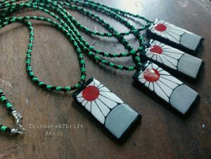 Anime inspired Hanafuda Beaded Necklace
