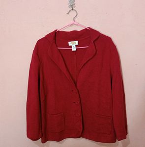 Talbots Red Button-Down Blazer
