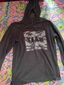 Grey Camo Print Hoodie