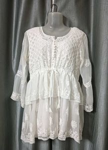 White embroidery Dress/Kurti ✨