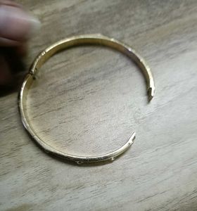Gold Bangle with Crystal Accents