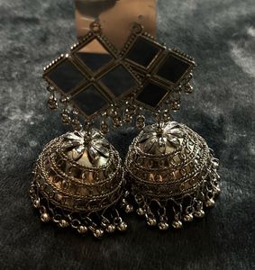 Silver Jhumkas