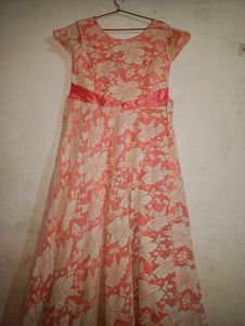 Floral Pink & White Party Dress/Gown