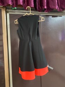 Black And Red Strip Flared Dress