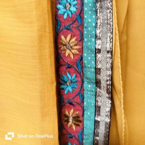 Dual tone Yellow Saree with Border