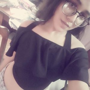 Black Off Shoulder Crop Top