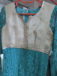Teal Lace Anarkali Dress