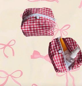 Red Gingham Cosmetic Bag