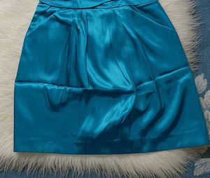 Teal Satin Cocktail Dress